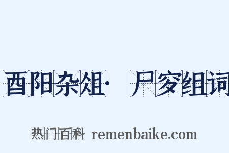 酉阳杂俎·尸穸组词是什么意思的图片